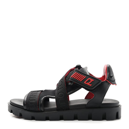 Christian Louboutin Calfskin Velcrissimo Flat Sandals 36 Black 1 of 7