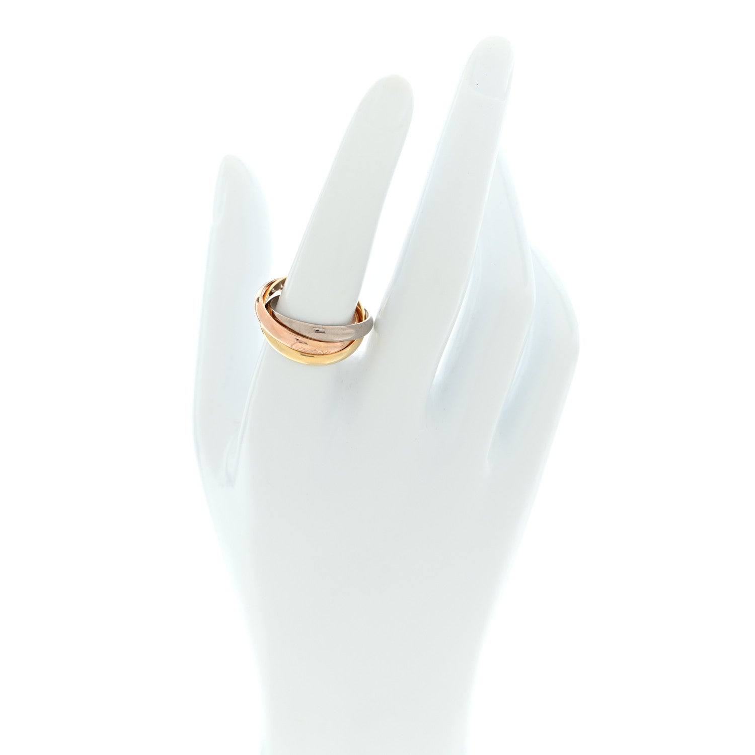 Cartier 18K Pink Yellow White Gold Classic Trinity Ring 58 8.5 2 of 5