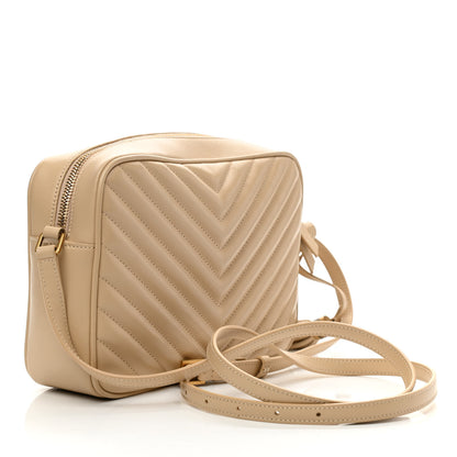 Saint Laurent Calfskin Matelasse Monogram Lou Camera Bag Dark Beige 3 of 9