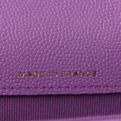 Chanel Caviar Quilted Flap Card Holder Wallet Purple 6 of 8