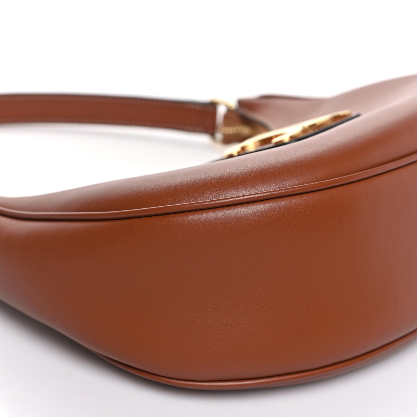 Smooth Calfskin Medium Strap Ava Triomphe Shoulder Bag Tan