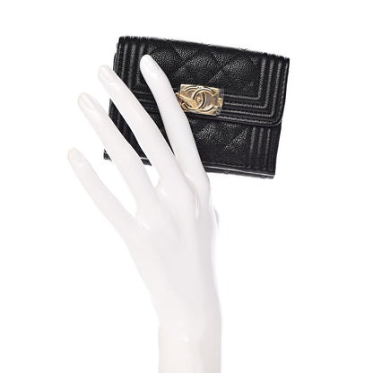Chanel Caviar Quilted Small Boy Flap Wallet Black 2 of 8