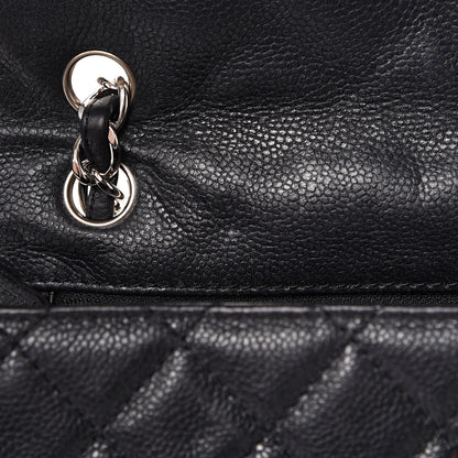 Chanel Washed Caviar Quilted Maxi Single Flap Black 11 of 12