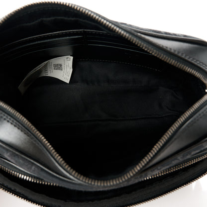 Versace Fabric Jacquard Calfskin Barocco Messenger Crossbody Bag Black 5 of 10