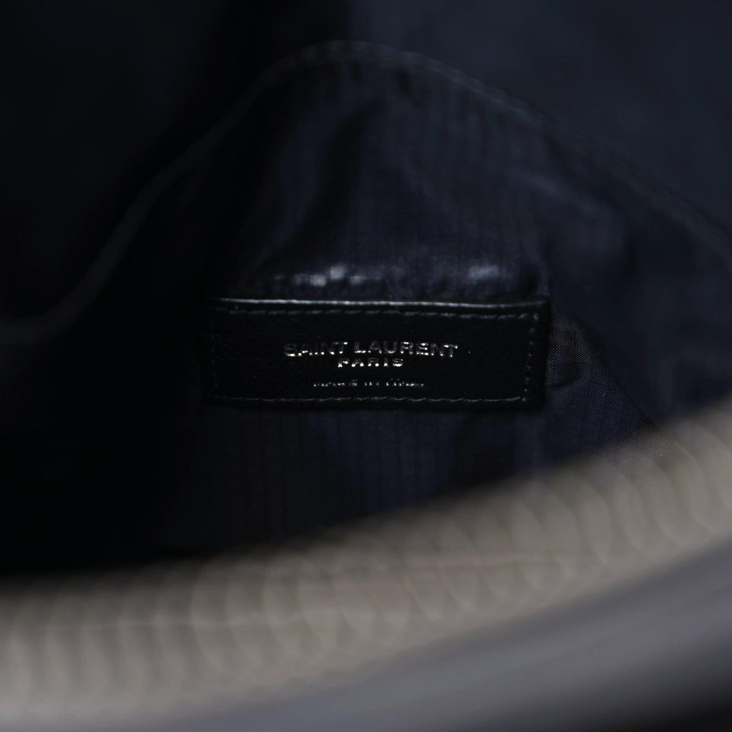 Saint Laurent Calfskin Crocodile Embossed Sid Messenger Bag Black 9 of 10