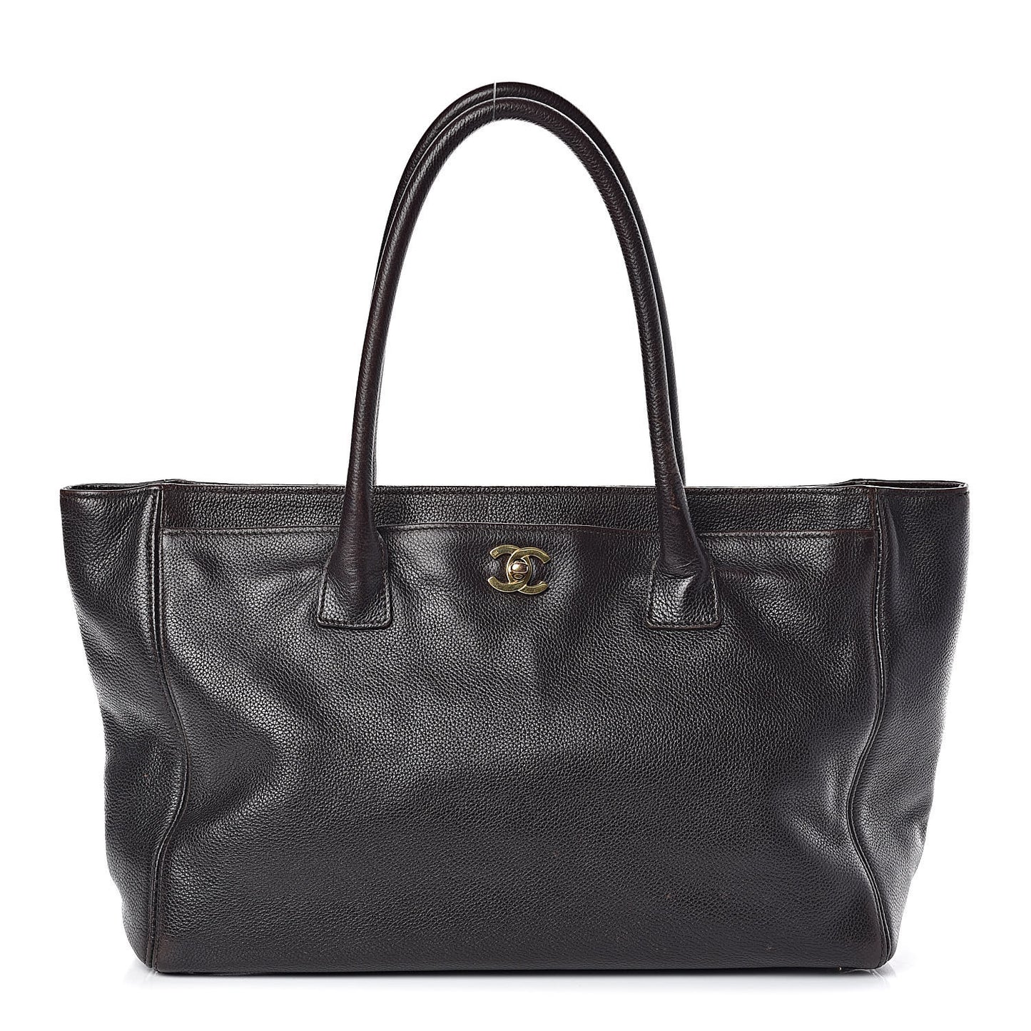 Calfskin Cerf Executive Shopper Tote Brown