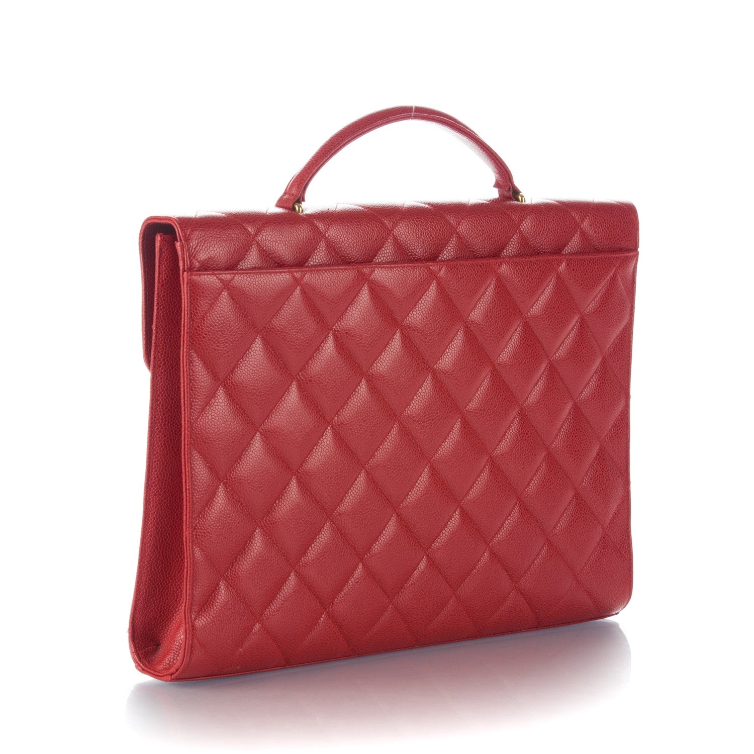 Chanel Caviar Quilted Briefcase Laptop Bag Red 3 of 9