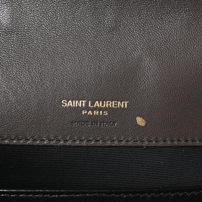 Saint Laurent Lambskin Matelasse Chevron Medium LouLou  Dark Strong Moss 7 of 11