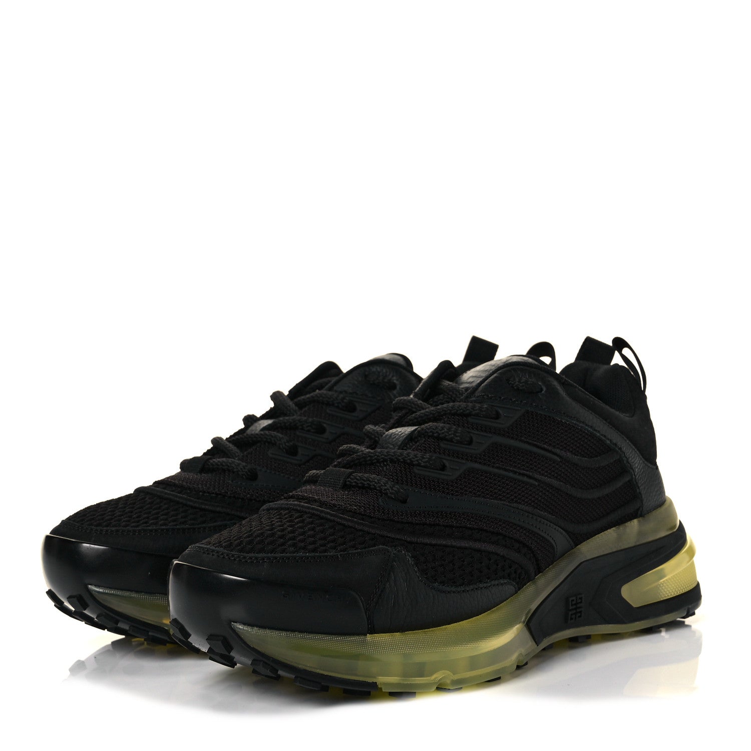 Givenchy Calfskin Mesh Technical Canvas Mens GIV 1 Sneakers 37.5 Black 3 of 9