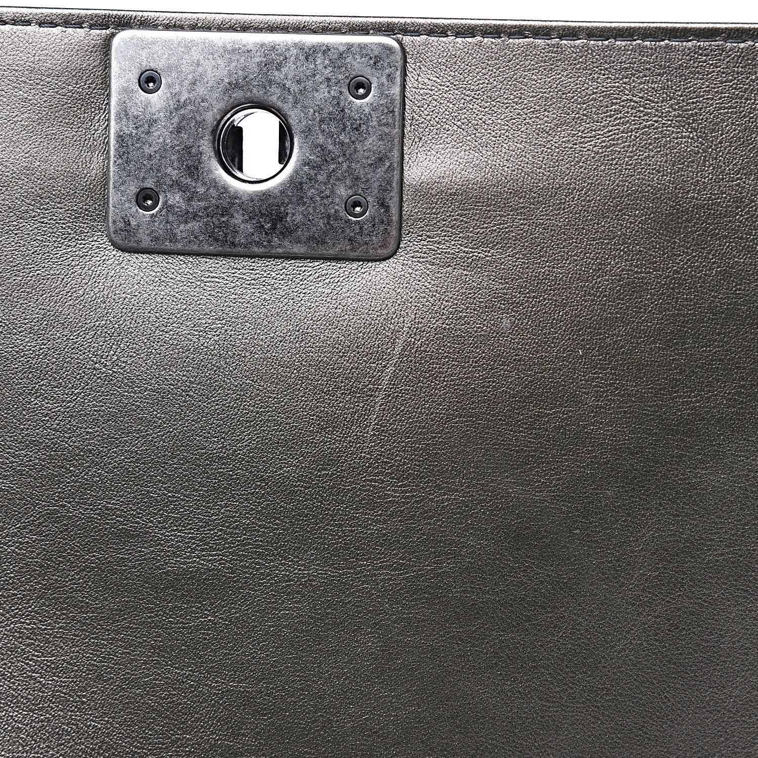 Chanel Metallic Lambskin Perforated New Medium Boy Flap Dark Silver 9 of 10