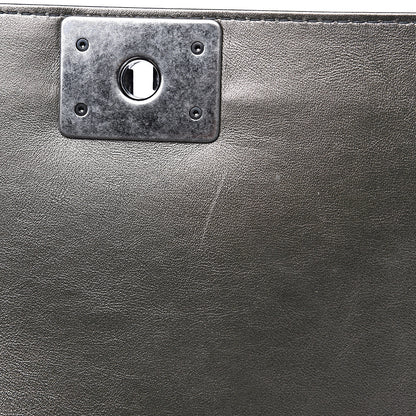 Chanel Metallic Lambskin Perforated New Medium Boy Flap Dark Silver 9 of 10