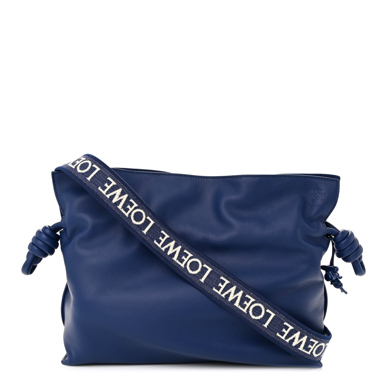 Loewe Satin Calfskin Monochrome Flamenco Knot Clutch Deep Purple Glaze 1 of 10