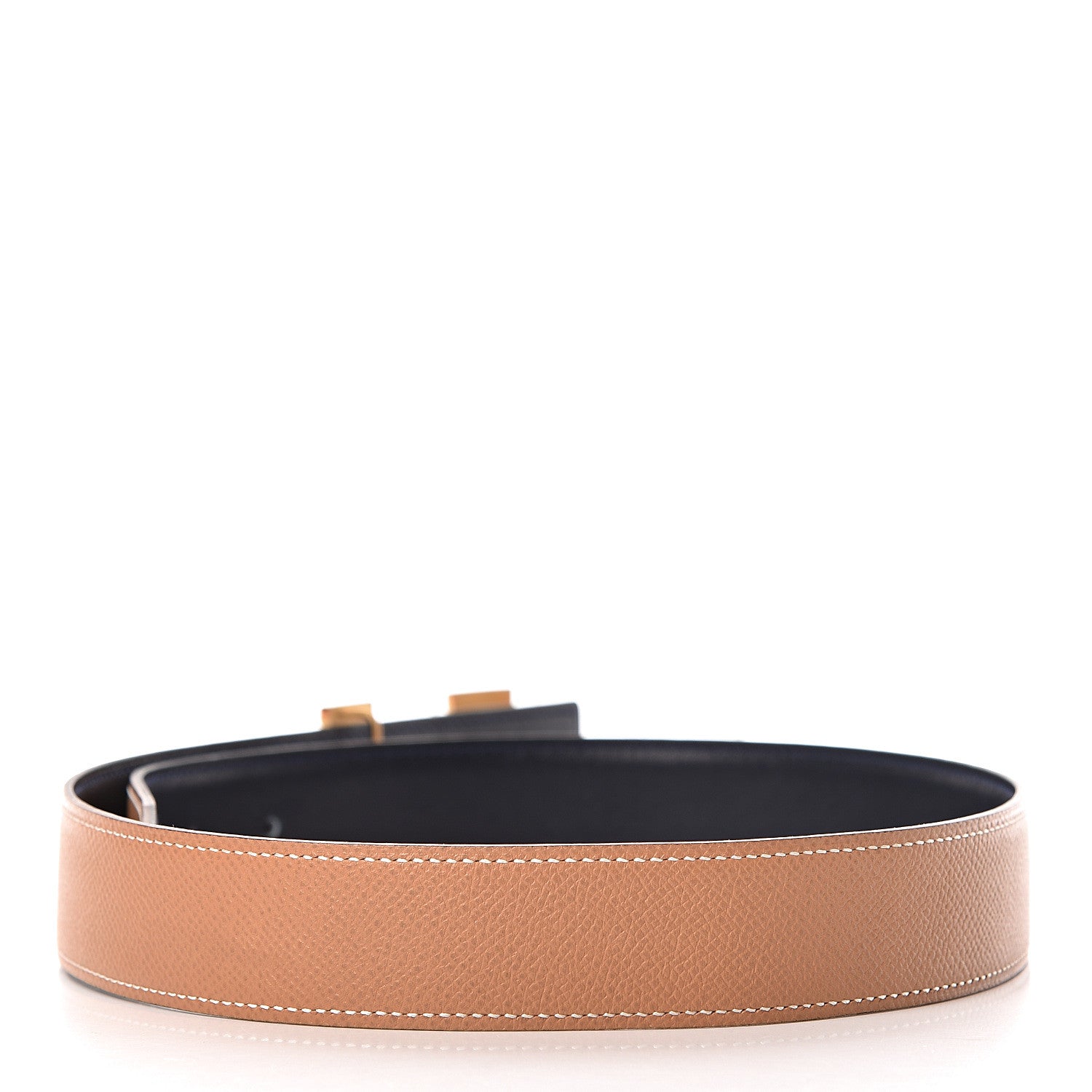 Hermes Box Courchevel 32mm H Belt 70 Bleu Marine Gold 3 of 8