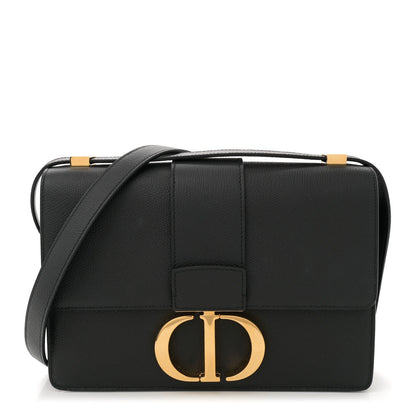 Christian Dior Grained Calfskin 30 Montaigne Flap Bag Black 1 of 11