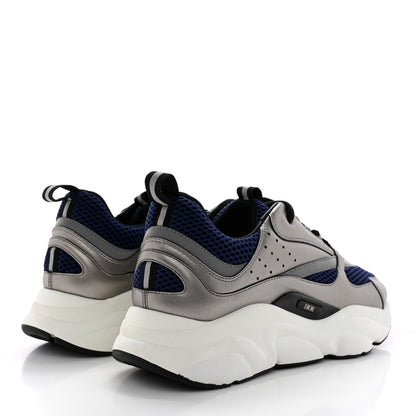 Christian Dior Technical Mesh Calfskin Mens B22 Sneakers 43 Blue Silver 4 of 13