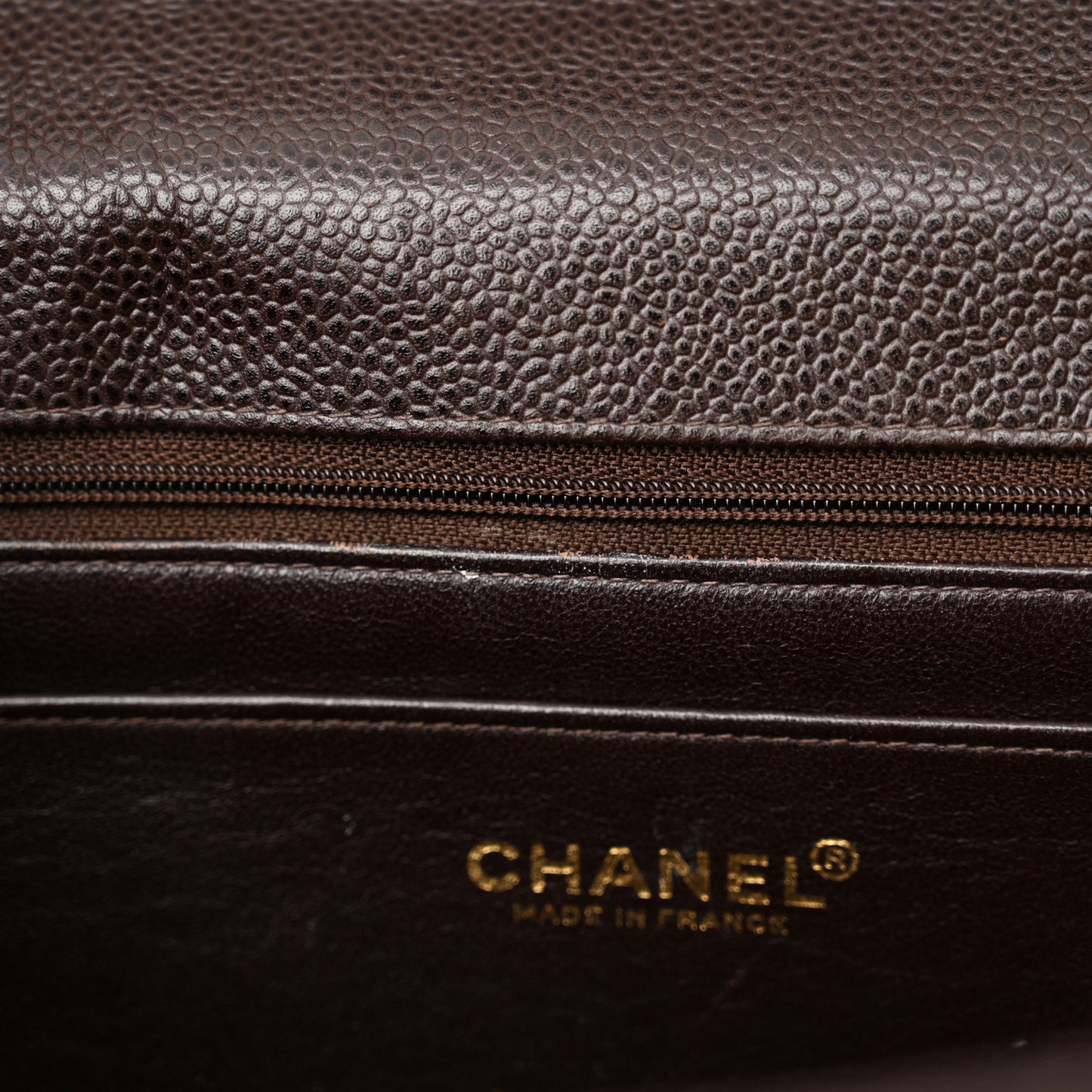 Caviar Quilted Jumbo Single Flap Brown