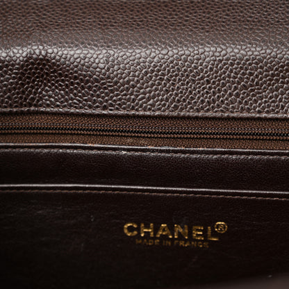 Chanel Caviar Quilted Jumbo Single Flap Brown 12 of 18