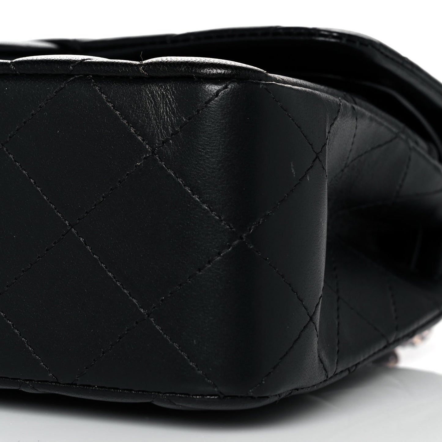 Lambskin Quilted Small Double Flap Black