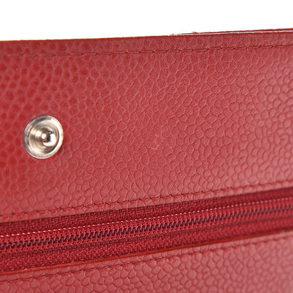 Chanel Caviar Quilted Wallet On Chain WOC Red 9 of 11