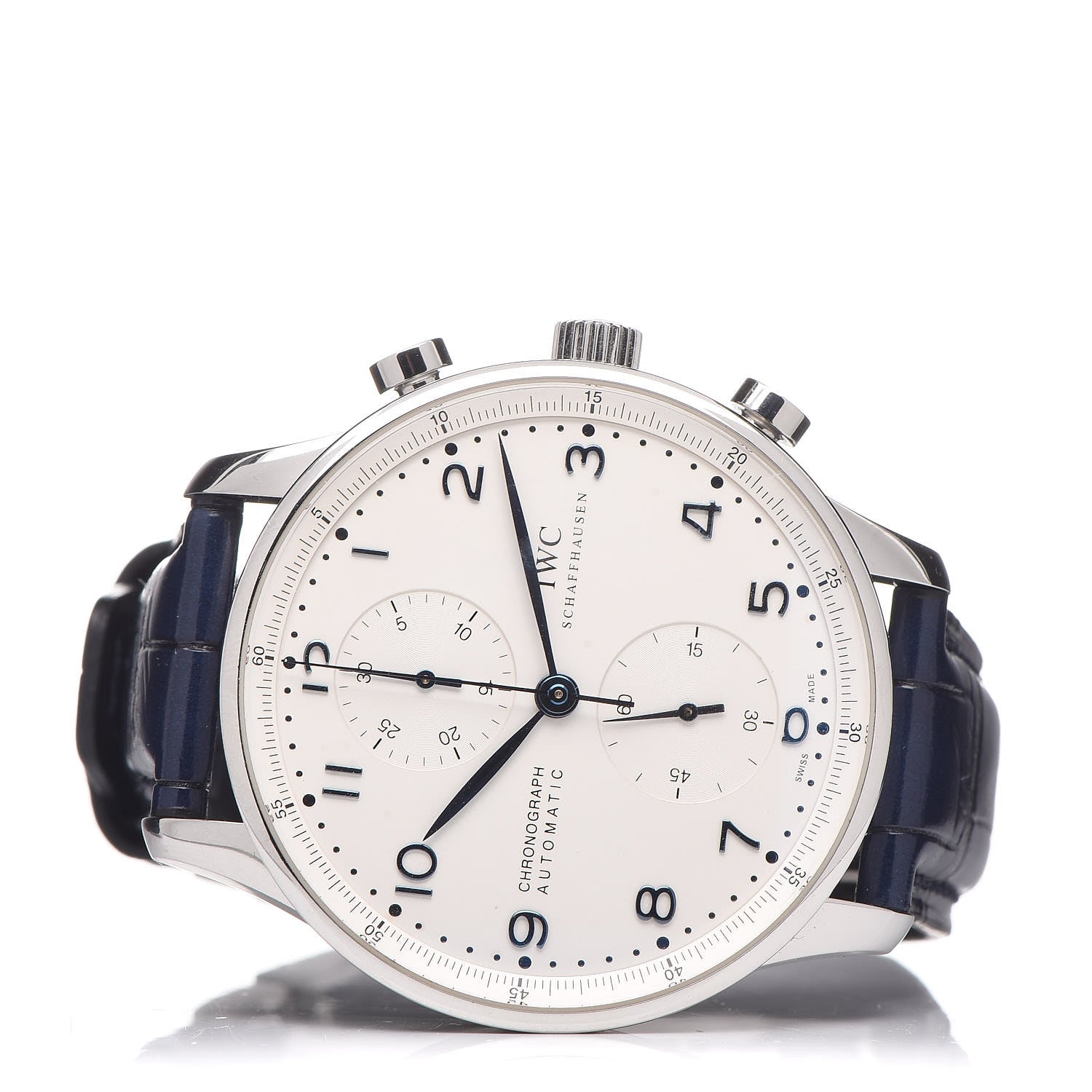 IWC Stainless Steel Alligator 41mm Portuguese Chronograph Automatic Watch IW371446 3 of 12