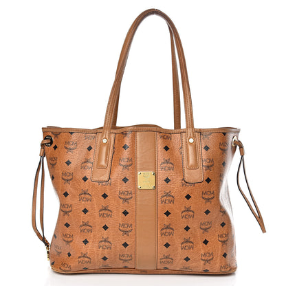 MCM Visetos Medium Liz Reversible Shopper Tote Cognac 3 of 29