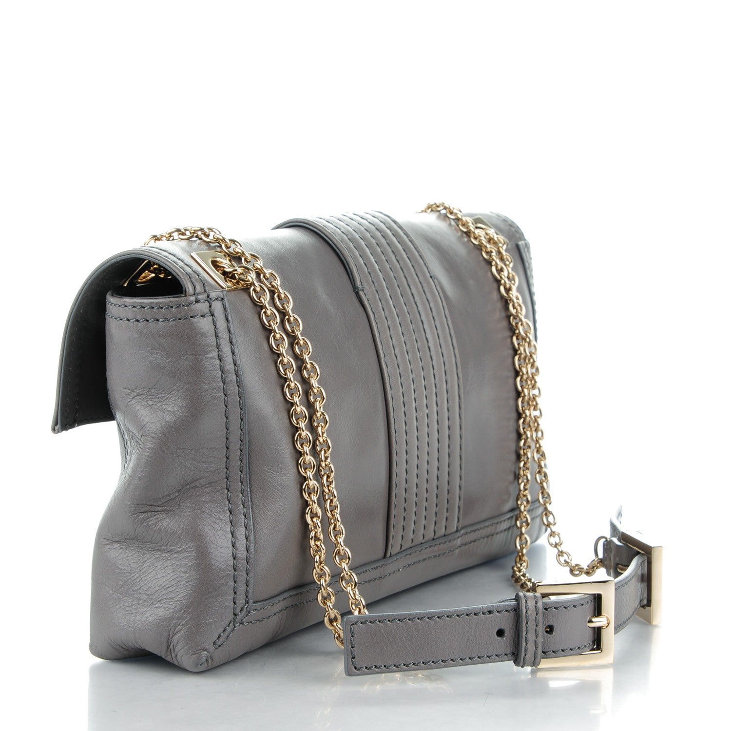 Fendi Vitello Acqua Maxi Baguette Bag Grigio Scuro 3 of 7