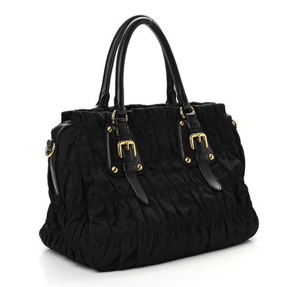 Prada Tessuto Nylon Gaufre Tote Black 2 of 8