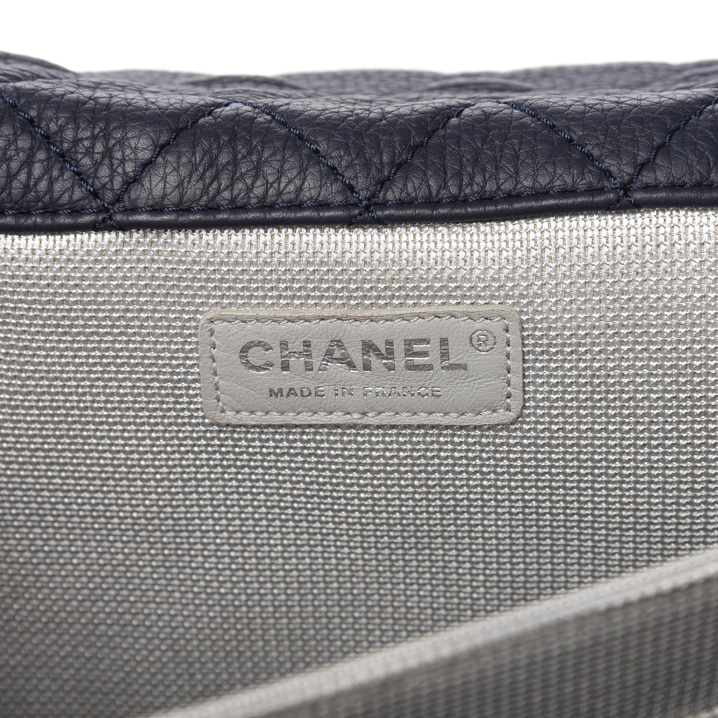 Calfskin Quilted XXL Travel Flap Bag Navy