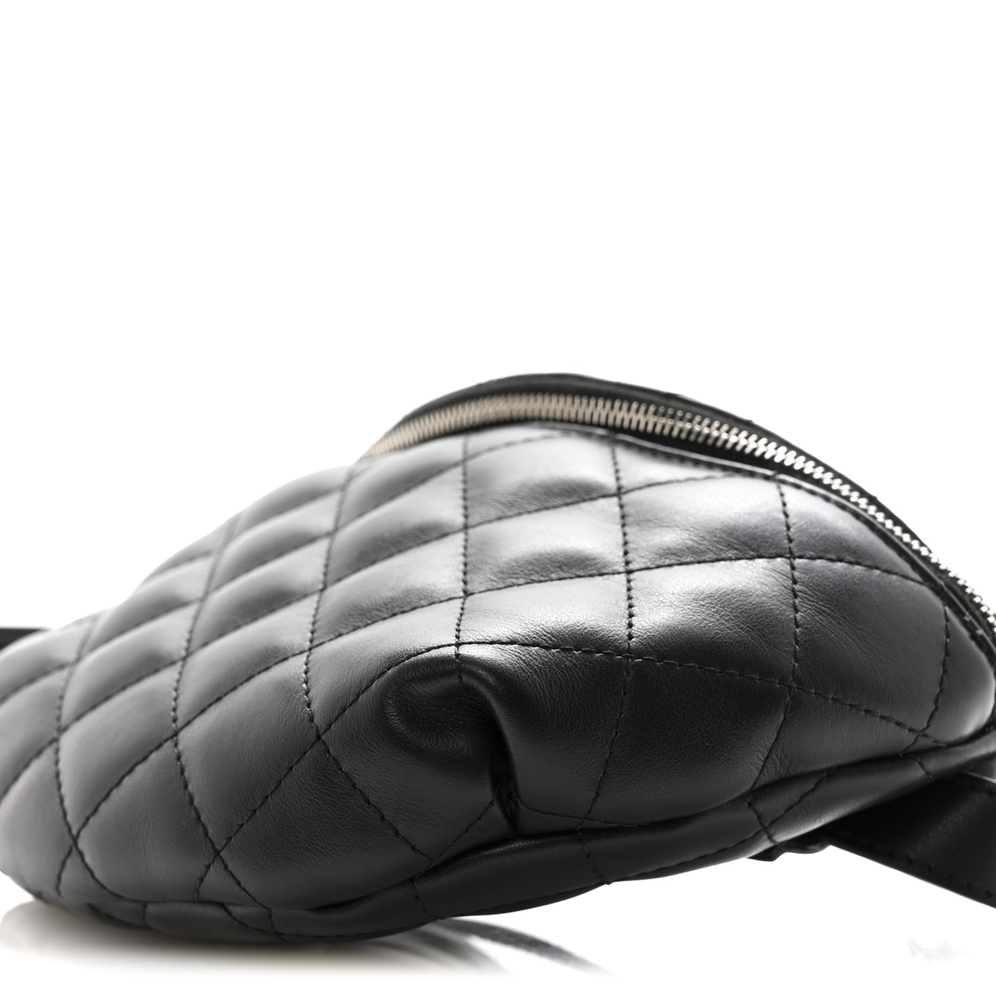 Calfskin Quilted Waist Belt Bag Black