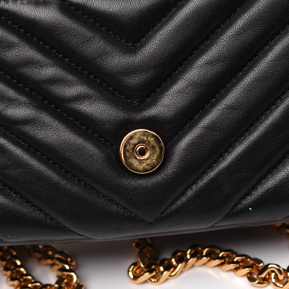 Saint Laurent Sheepskin Matelasse Chevron Monogram Classic Baby Chain Bag Black 13 of 16