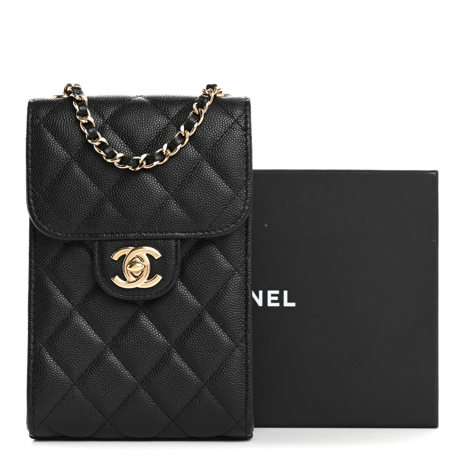 Chanel Caviar Quilted Classic Phone Holder Black 9 of 16