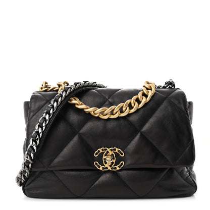 Chanel Lambskin Quilted Large Chanel 19 Flap Black 1 of 10
