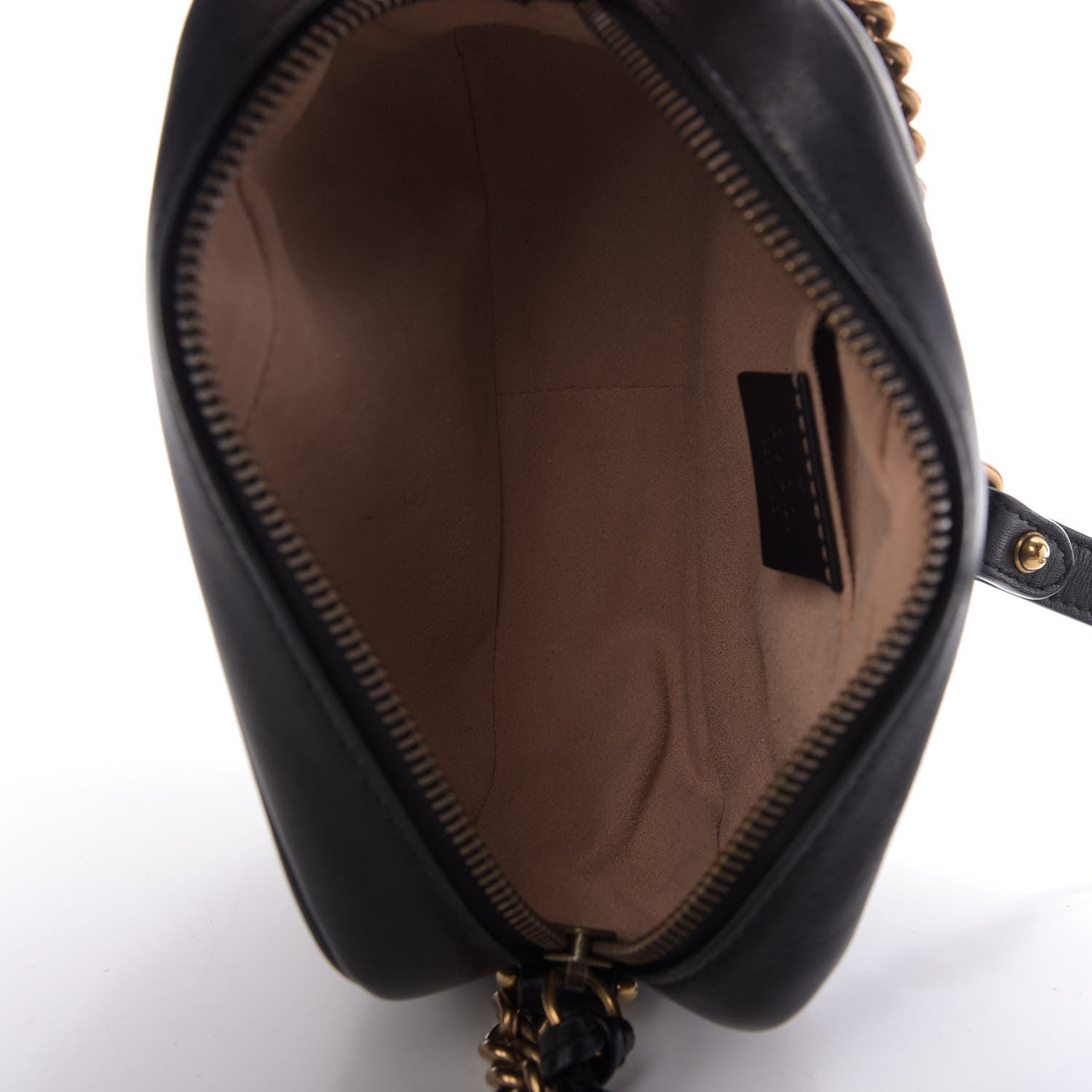 Gucci Calfskin Matelasse Mini GG Marmont Chain Shoulder Bag Black 5 of 9
