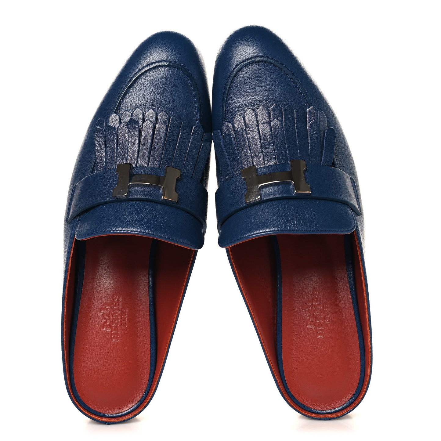 Goatskin Rivoli Mules 38.5 Bleu Maritime