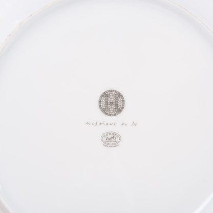 Hermes Porcelain Mosaique Au 24 Platine Dinner Plate Set of 2 3 of 6