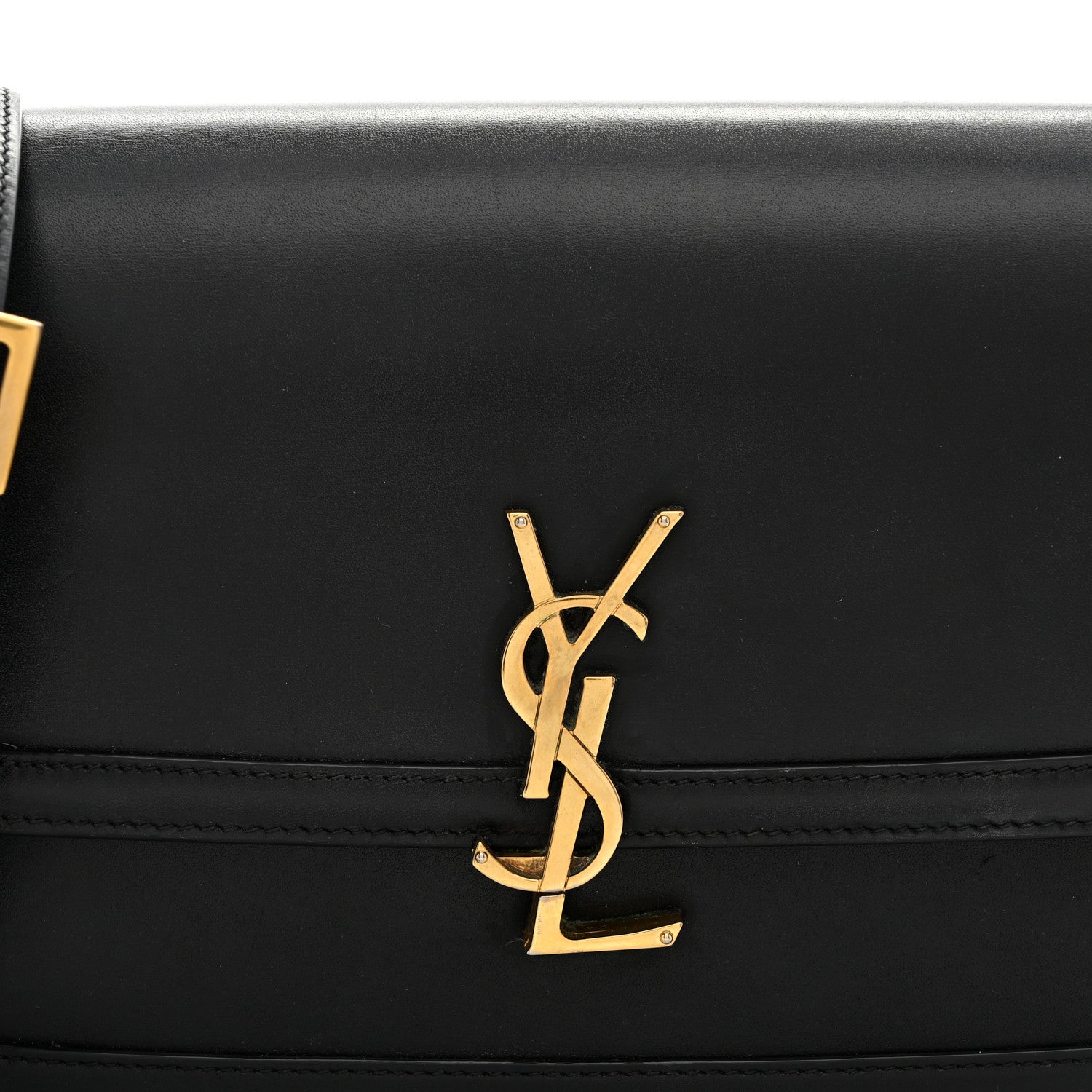Saint Laurent Box Calfskin Monogram Medium Solferino Satchel Black 9 of 12