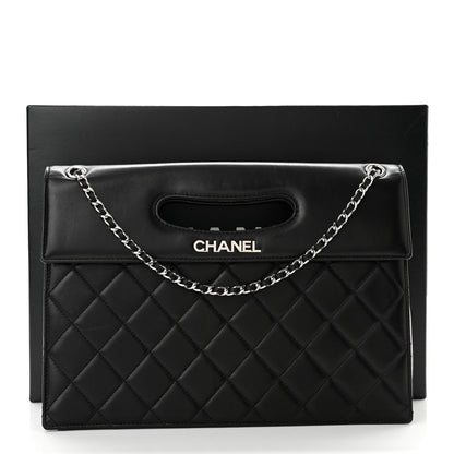 Chanel Lambskin Top Handle Logo Flap Black 11 of 11