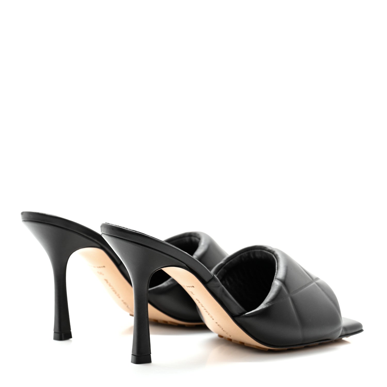 Bottega Veneta Nappa Quilted Rubber Lido Mule Sandals 39 Black 4 of 8