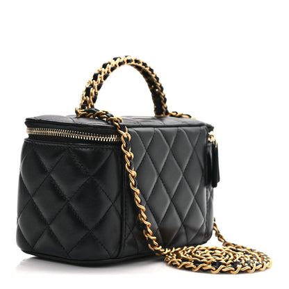 Chanel Lambskin Quilted Pick Me Up Vanity Case Black 3 of 11