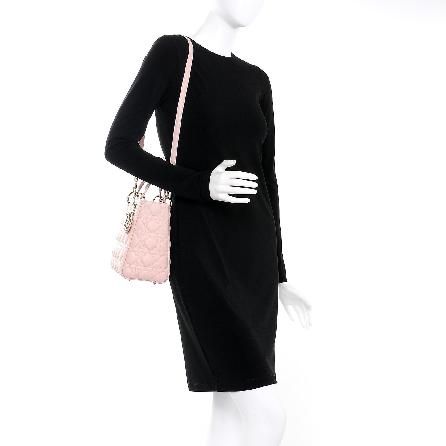 Lambskin Cannage Medium Lady Dior Light Pink