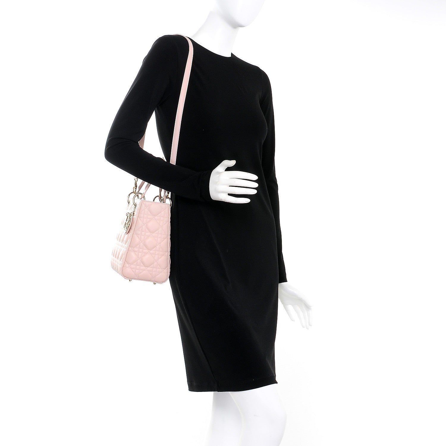 Christian Dior Lambskin Cannage Medium Lady Dior Light Pink 2 of 9