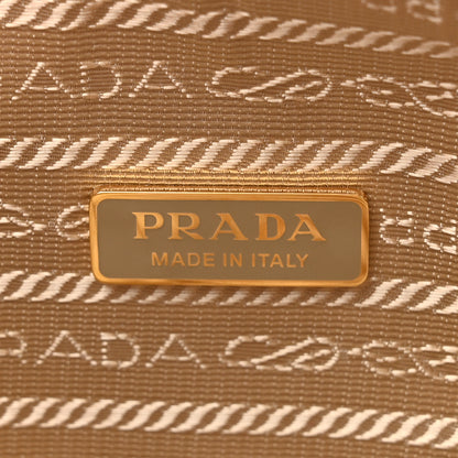 Prada Saffiano Lux Triangle Shoulder Bag Platino 6 of 9
