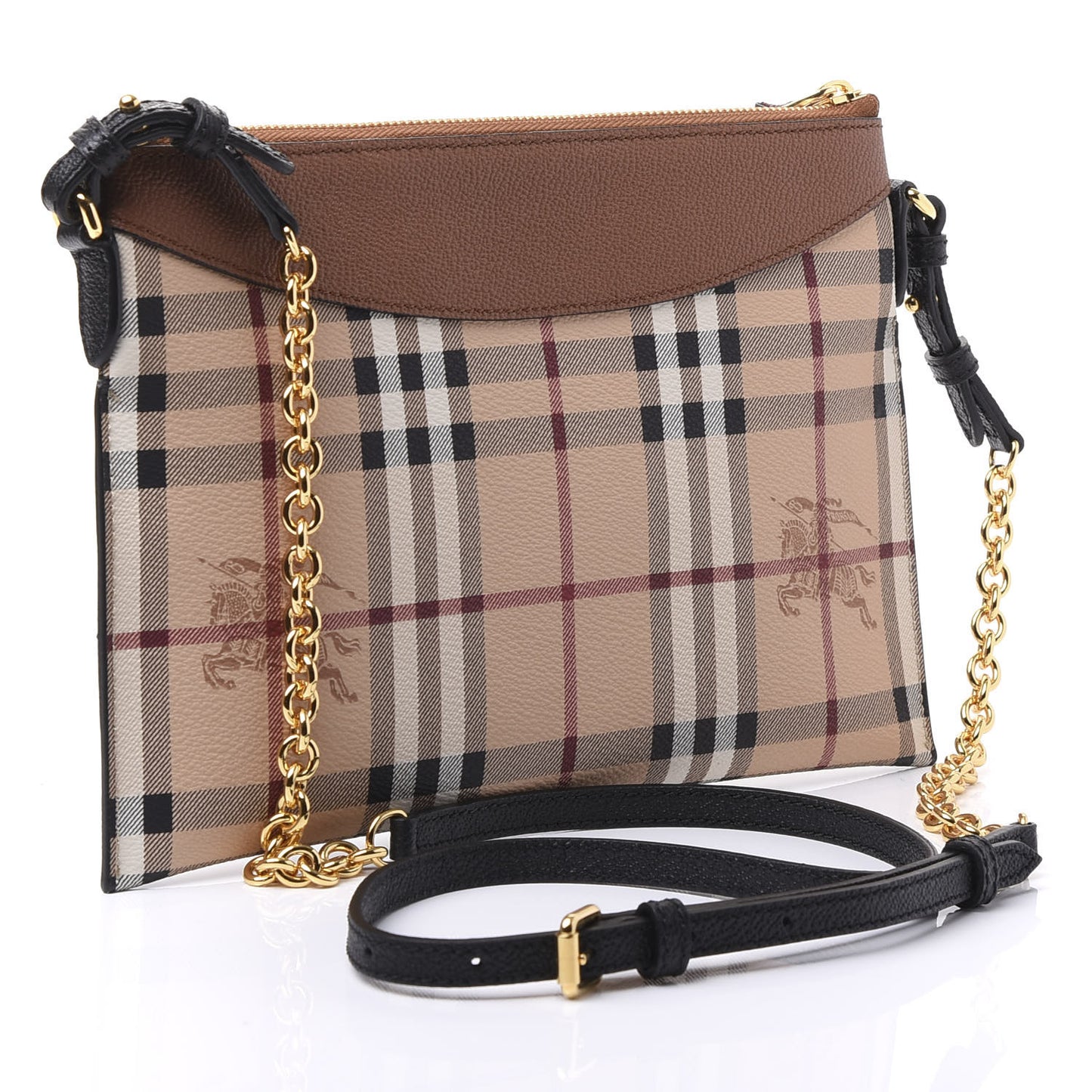 Haymarket Check Peyton Crossbody Clutch Bag Toffee