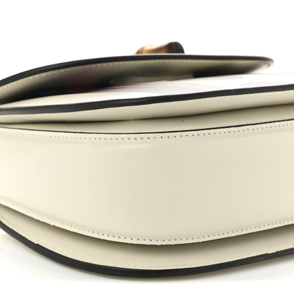 Gucci Calfskin Web Geometric Print Small Bamboo 1947 Top Handle Bag White Multi 10 of 11