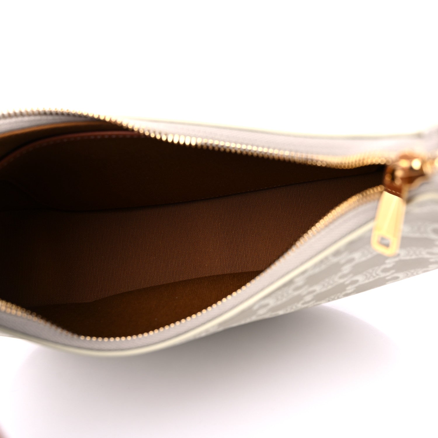 Celine Canvas Calfskin Ava Triomphe Shoulder Bag Grege 5 of 7