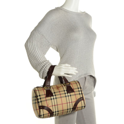 Burberry Haymarket Check Studded Bowler Brown 9 of 14