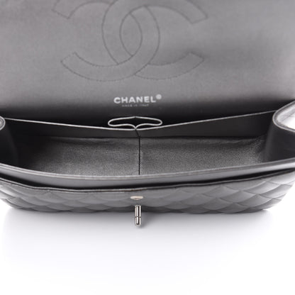Chanel Metallic Lambskin Quilted Jumbo Double Flap Pewter 5 of 15