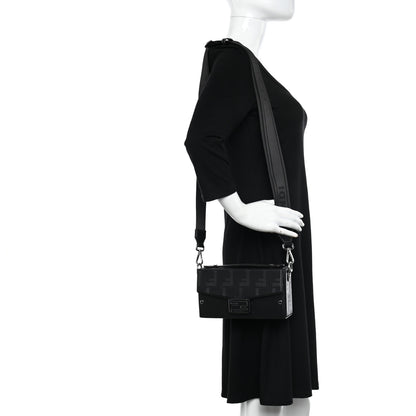 Fendi Vitello King FF Lines Embossed Baguette Soft Trunk Black 2 of 12