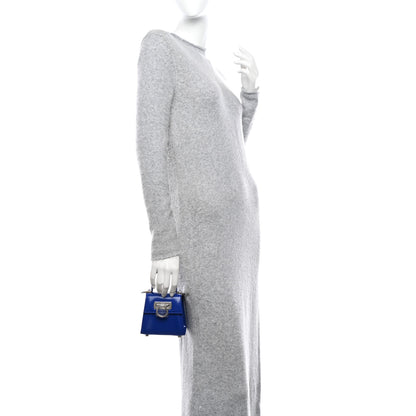 Salvatore Ferragamo Brushed Calfskin Micro Iconic Top Handle Bag Lapis Lazuli 2 of 9