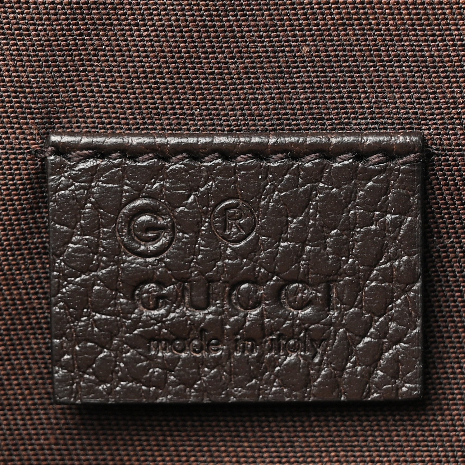 Gucci Monogram Dollar Calfskin O Drawstring Backpack Beige Ebony Testa di Moro Dark Chocolate 6 of 10